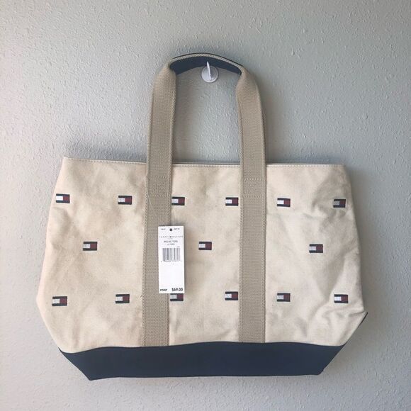 NWT Vintage Tommy Hilfiger Large Picnic Tote - Picture 1 of 5